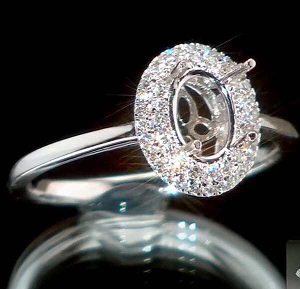 Iliana 18K White Gold Diamond (I2) Mounting Ring 0.21 Ctw