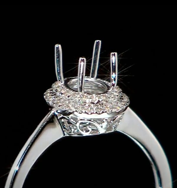 Iliana 18K White Gold Diamond (I2) Mounting Ring 0.21 Ctw