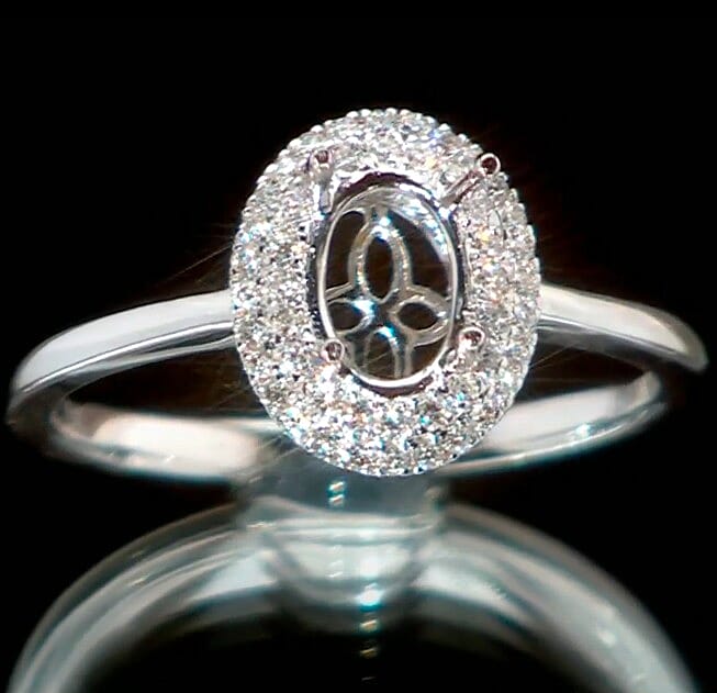 Iliana 18K White Gold Diamond (I2) Mounting Ring 0.21 ctw