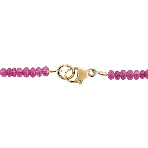 Iliana 18K Yellow Gold AAAA Montepuez Ruby Beaded Graduated Necklace 18 Inches 70.00 Ctw