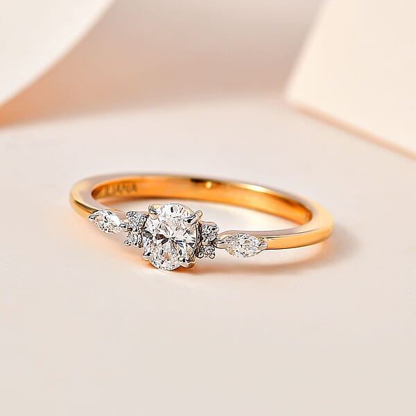 Iliana 18K Yellow Gold Diamond G-H SI Ring 0.50 Ctw