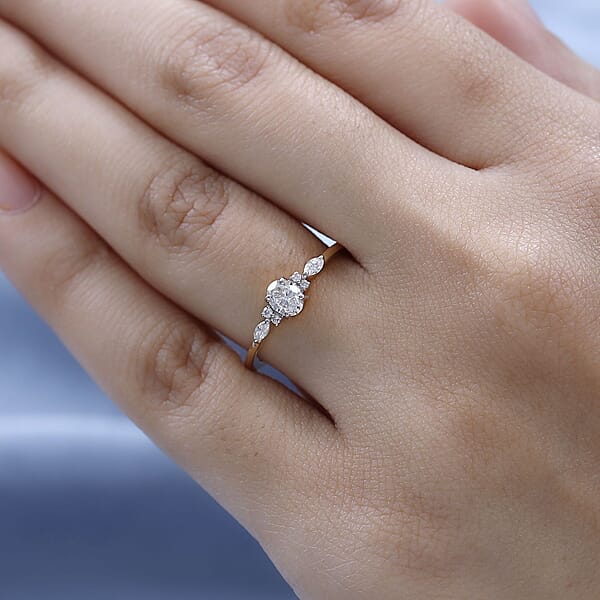 Iliana 18K Yellow Gold Diamond G-H SI Ring 0.50 Ctw