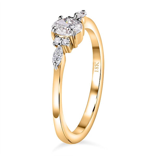 Iliana 18K Yellow Gold Diamond G-H SI Ring 0.50 Ctw