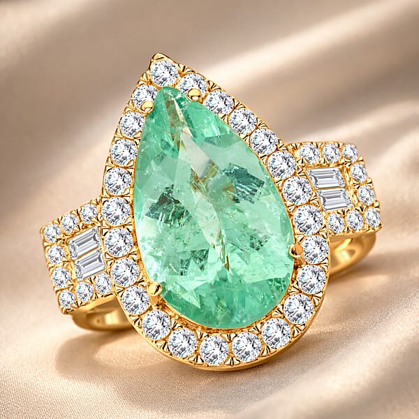Iliana AAA Boyaca Colombian Emerald And G-H SI Diamond 2.70 Ctw Ring In 18K Yellow Gold 6.40 Grams