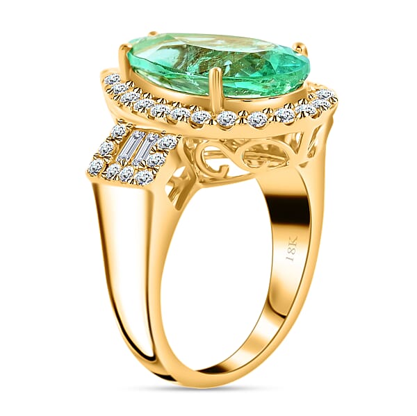 Iliana AAA Boyaca Colombian Emerald And G-H SI Diamond 2.70 Ctw Ring In 18K Yellow Gold 6.40 Grams