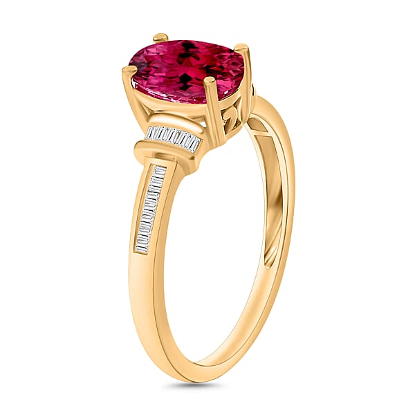 Iliana AAA Ouro Fino Rubellite And G-H SI Diamond 1.50 Ctw Ring In 18K Yellow Gold