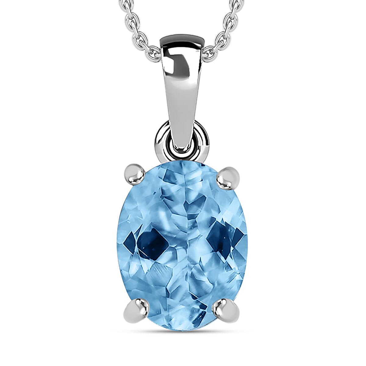 Iliana AAA Santa Maria Aquamarine 5.05 ctw Solitaire Pendant without Chain in 18K White Gold (Del. in 10-12 Days)