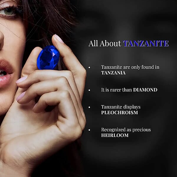 Iliana Certified & Appraised AAA Tanzanite And G-H SI Diamond 3.25 Ctw Accent Ring Tanzanite Halo Ring 18K White Gold Ring Wedding Ring