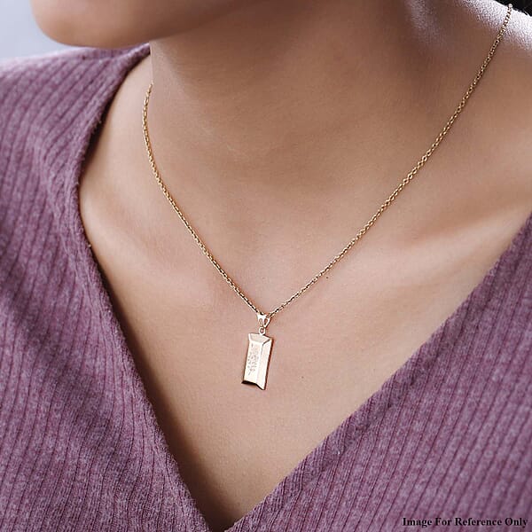 Iliana Rose Flower Bar Pendant Without Chain In 18K Yellow Gold 1.60 Grams