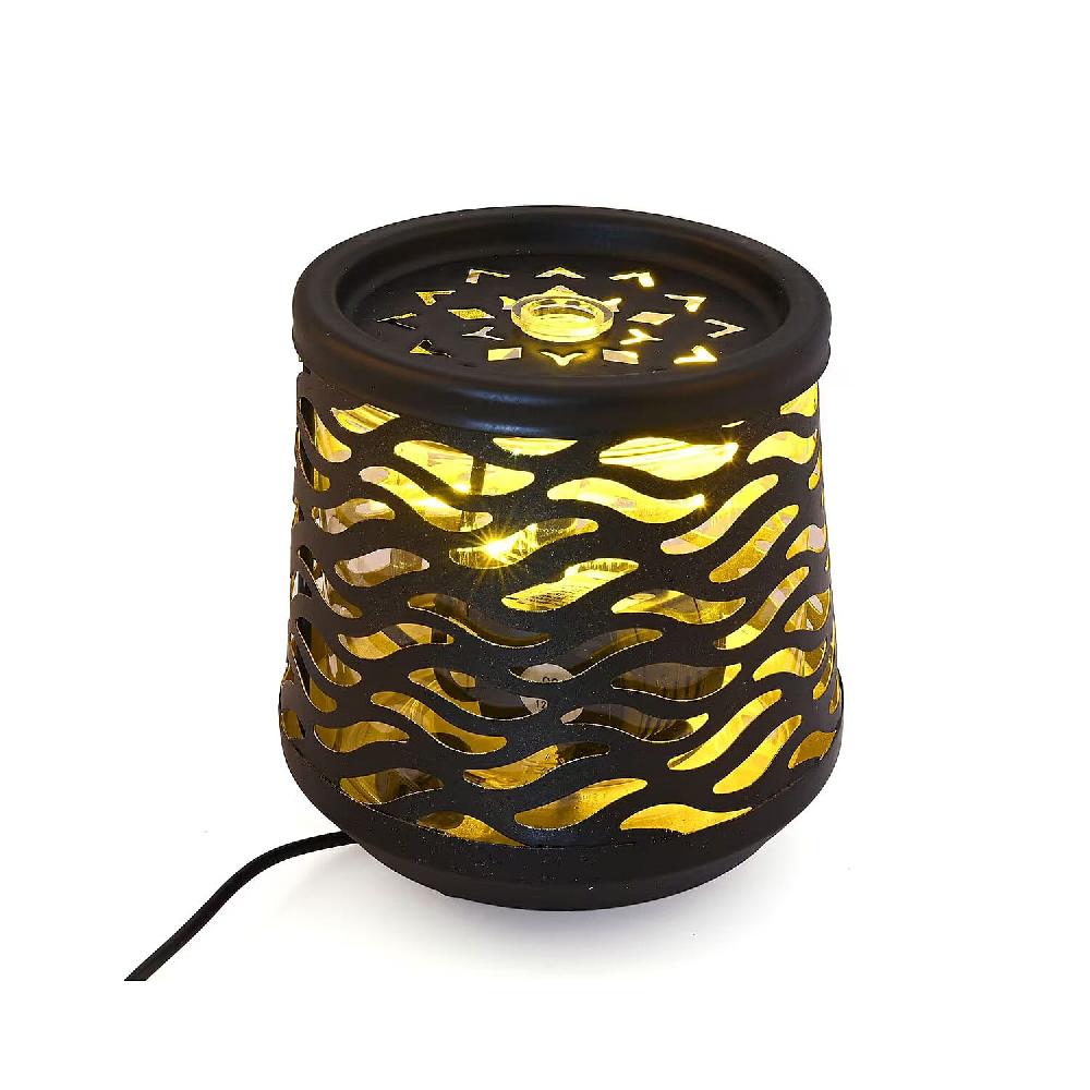 Indoor Wave Pattern Water Fountain With Warm Yellow LED Light