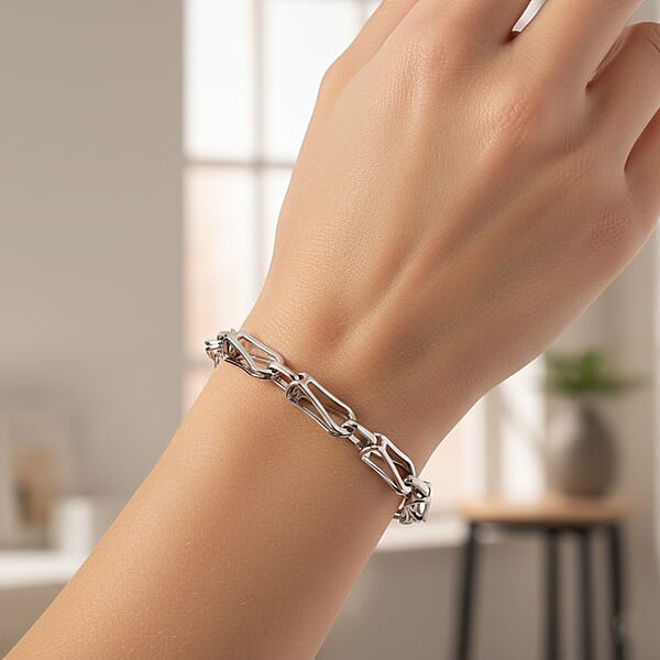Interlocking Chain Bracelet In Stainless Steel (7.50-9.0In)