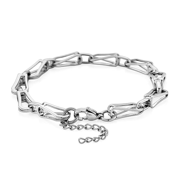 Interlocking Chain Bracelet In Stainless Steel (7.50-9.0In)