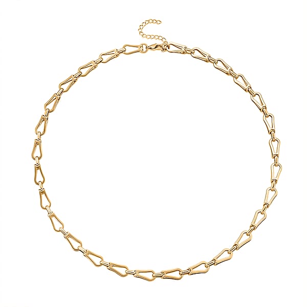 Interlocking Chain Necklace In ION Plated YG Stainless Steel 20 Inches