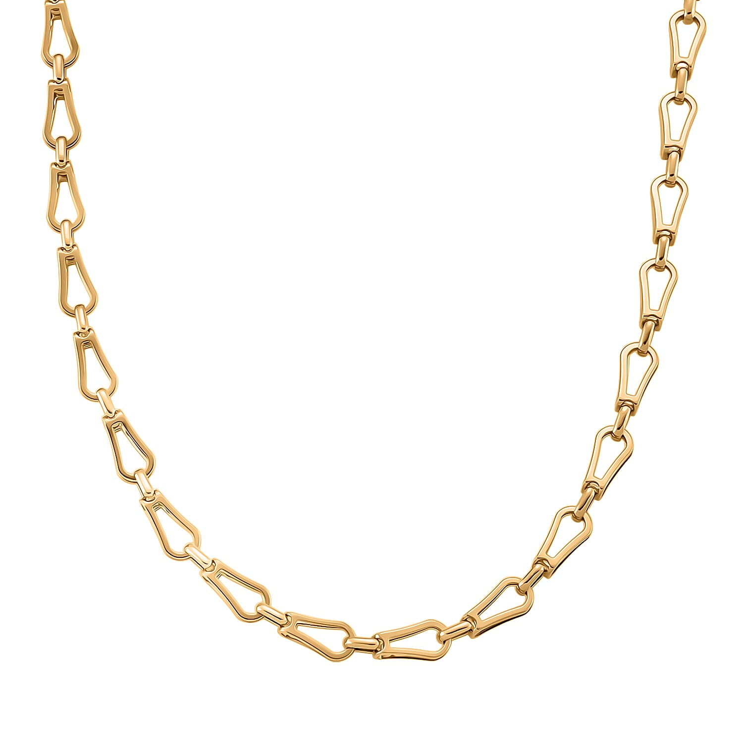 Interlocking Chain Necklace in ION Plated YG Stainless Steel 20 Inches