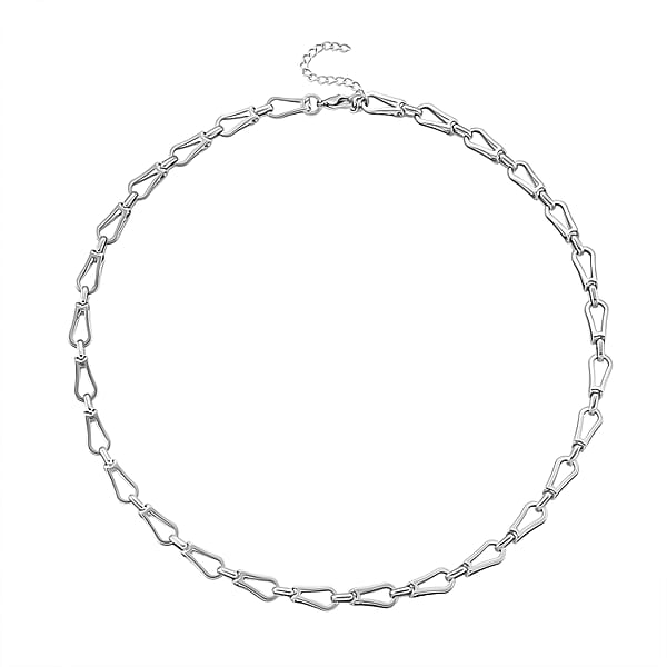 Interlocking Chain Necklace In Stainless Steel 20 Inches