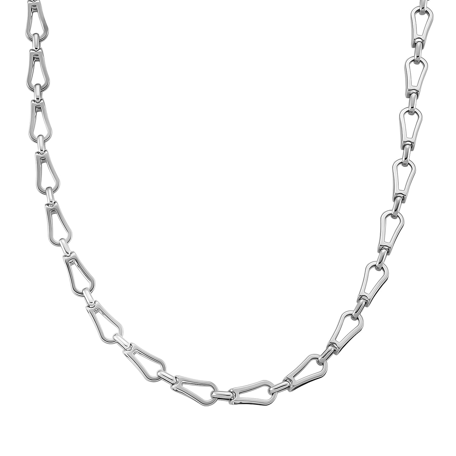Interlocking Chain Necklace in Stainless Steel 20 Inches