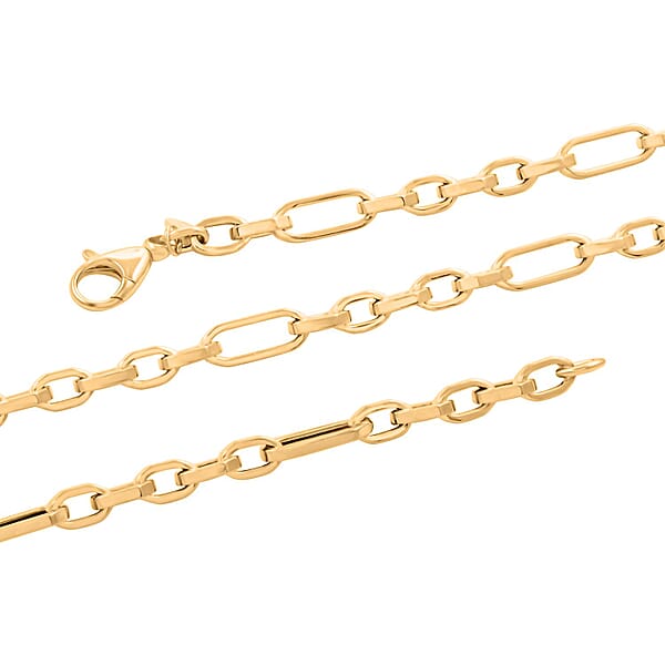 Italian 10K Yellow Gold 5.1mm Alternata Box Chain Necklace 18 Inches 5.5 Grams