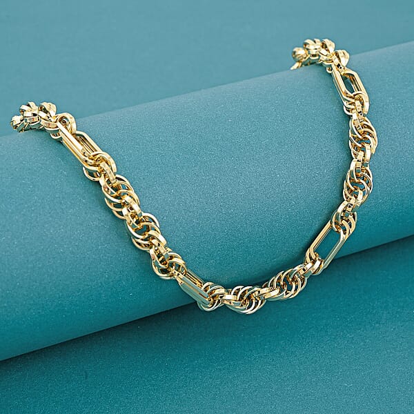 Italian 10K Yellow Gold Figaro Twist Necklace (18 Inches) (9.8 Grams)