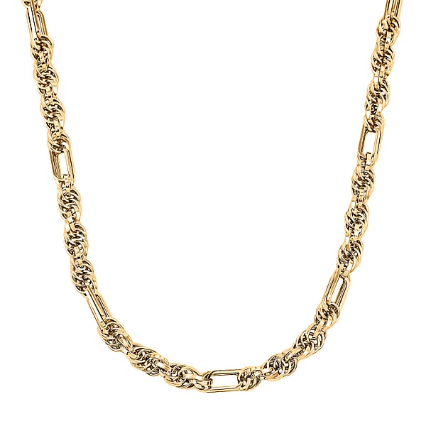 Italian 10K Yellow Gold Figaro Twist Necklace (18 Inches) (9.8 Grams)