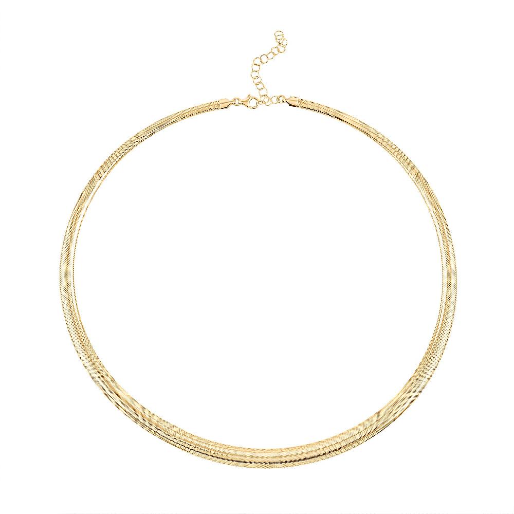 Italian 10K Yellow Gold Graduated Mesh Collier Chain Necklace (18-20 Inches) (3.69 Grams)
