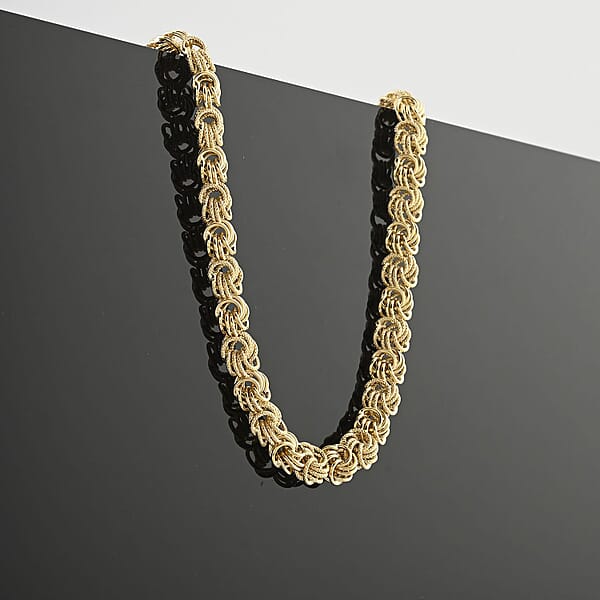 Italian 10K Yellow Gold Rosetta Link Necklace (18 Inches) (7.90 G)