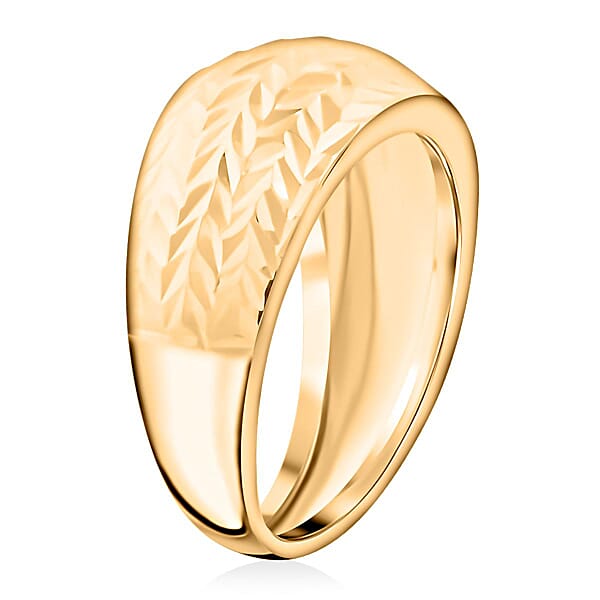 Italian 10K Yellow Gold Tapered Diamond-Cut Ring 1.50 Grams