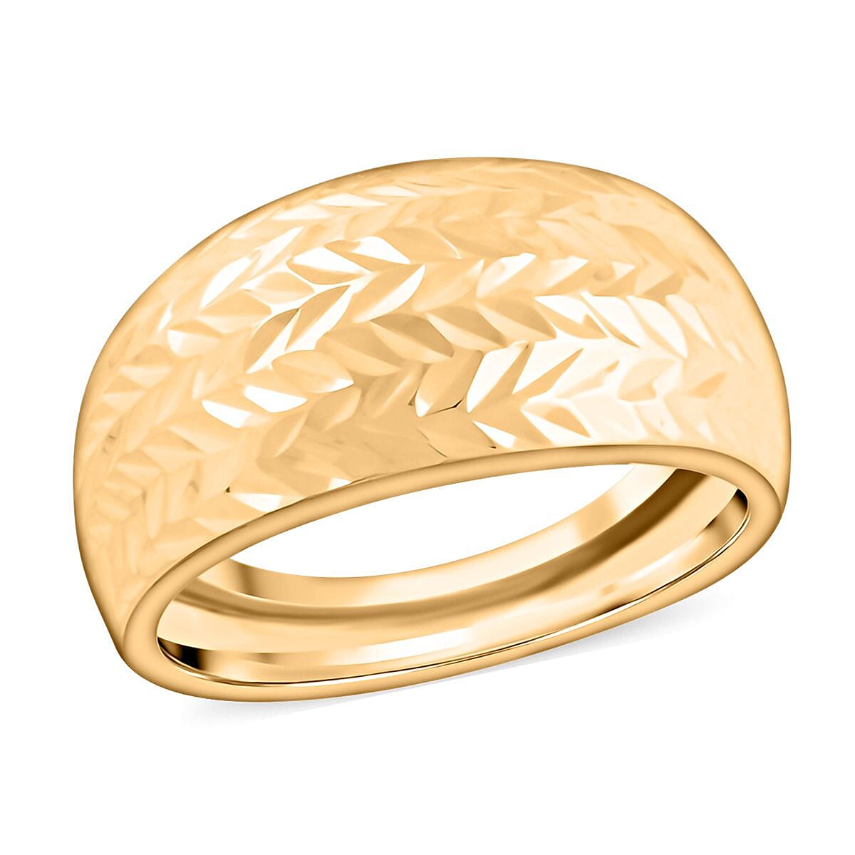 Italian 10K Yellow Gold Tapered Diamond-Cut Ring 1.50 Grams