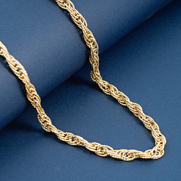 Italian 10K Yellow Gold Torchon Godronata Necklace 18-20 Inches 7.6 Grams