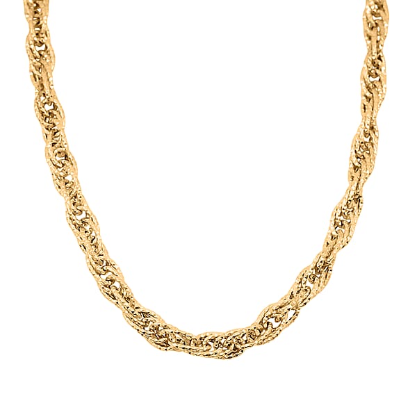 Italian 10K Yellow Gold Torchon Godronata Necklace 18-20 Inches 7.6 Grams