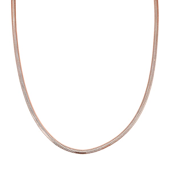 Italian 14K RG Over Sterling Silver Diamond-cut Dragon Tail Chain Necklace (20 Inches) (4.90 Grams)