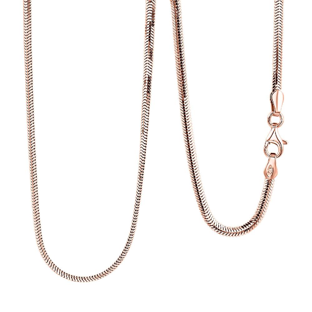 Italian 14K RG Over Sterling Silver Diamond-cut Dragon Tail Chain Necklace (20 Inches) (4.90 Grams)
