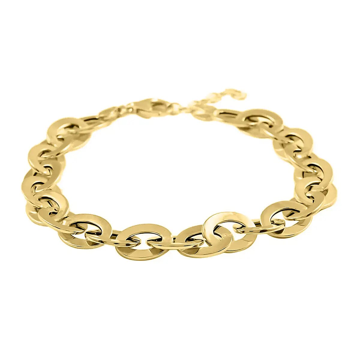 Italian 14K Yellow Gold Mirror Rolo Bracelet Gold Bracelet Gold Jewelry 8.2mm (7.0-8.0 Inch) 3.5 Grams