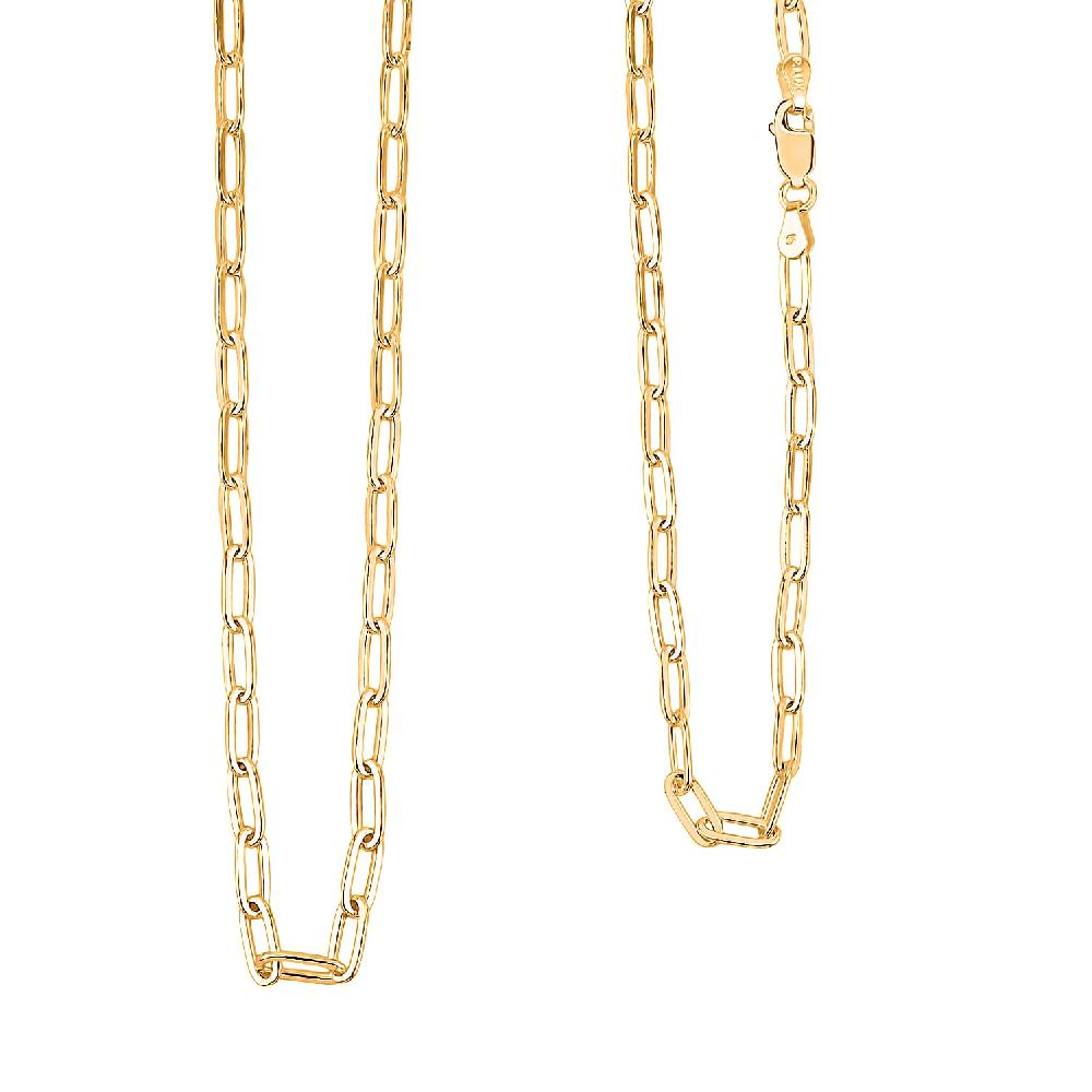 Italian 14K Yellow Gold Over Sterling Silver 3.6mm Paperclip Chain Necklace 24 Inches 12.24 Grams
