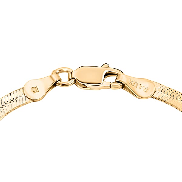 Italian 14K Yellow Gold Over Sterling Silver Herringbone Necklace 18 Inches 9.23 Grams