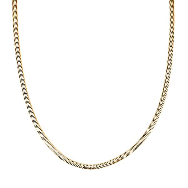Italian 14K YG Over Sterling Silver Diamond-cut Dragon Tail Chain Necklace (20 Inches) (5.32 Grams)