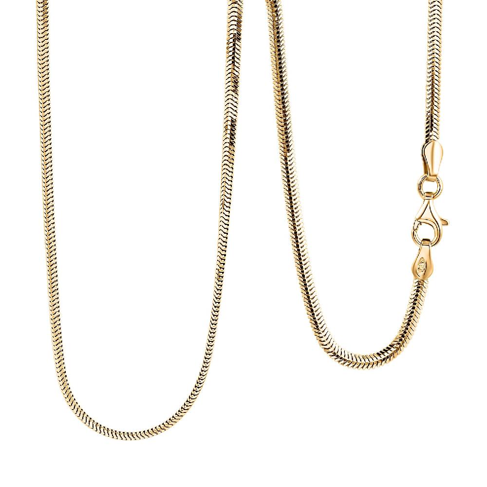 Italian 14K YG Over Sterling Silver Diamond-cut Dragon Tail Chain Necklace (20 Inches) (5.32 Grams)