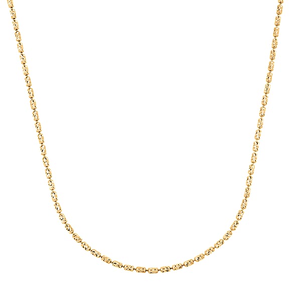 Italian 14K YG Over Sterling Silver Typhoon Fancy Diamond Cut 2mm Necklace 5.83 Grams 20 Inches
