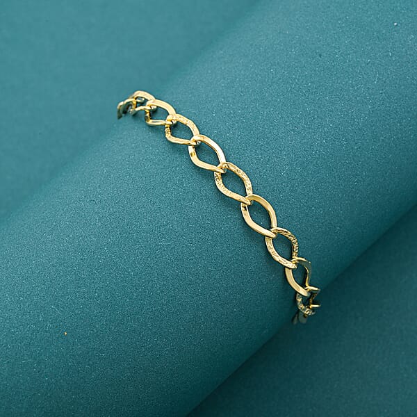 Italian Alternata Kite Grumetta Chain Bracelet In 10K Yellow Gold (7.50 In) 1.75 Grams