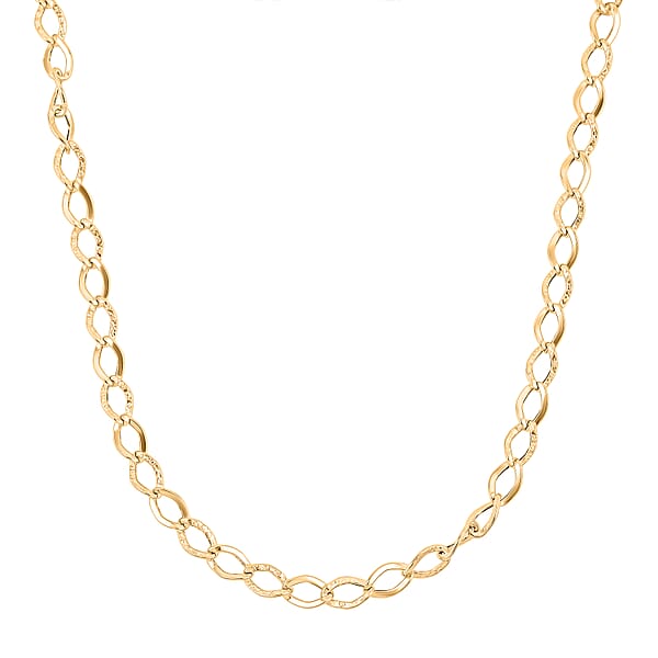 Italian Alternata Kite Grumetta Chain Necklace In 10K Yellow Gold 3.62 Grams 20 Inches