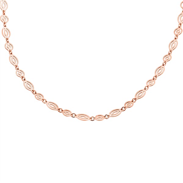 Italian Arte Chain Necklace In 14K Rose Gold Over Sterling Silver 4.62 Grams 20 Inches