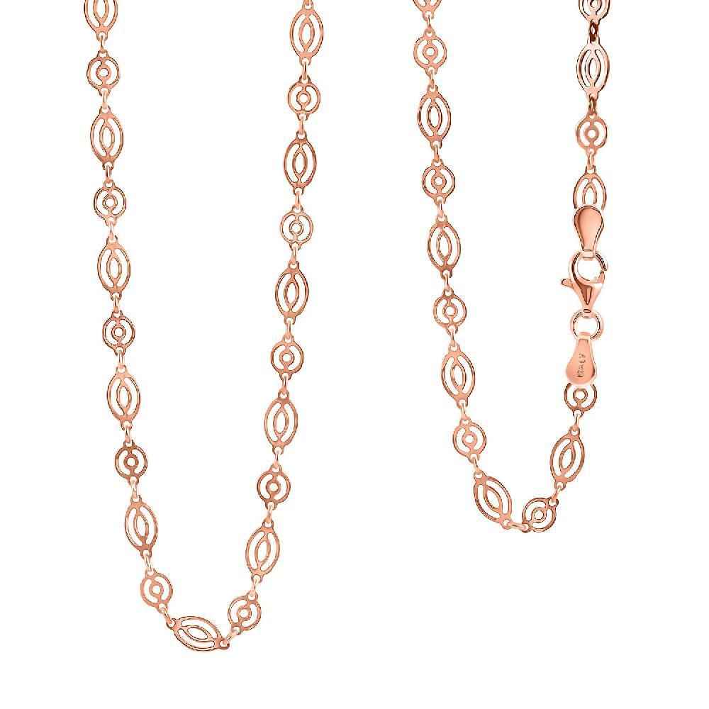 Italian Arte Chain Necklace in 14K Rose Gold Over Sterling Silver 4.62 Grams 20 Inches