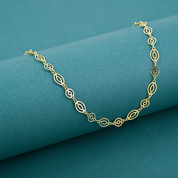 Italian Arte Chain Necklace In 14K Yellow Gold Over Sterling Silver 4.62 Grams 20 Inches