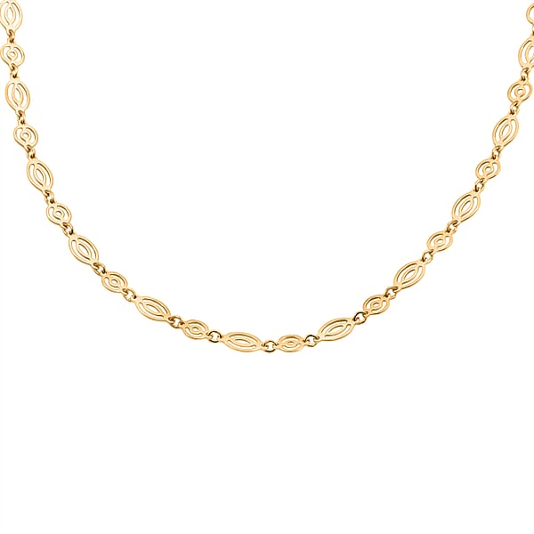 Italian Arte Chain Necklace In 14K Yellow Gold Over Sterling Silver 4.62 Grams 20 Inches