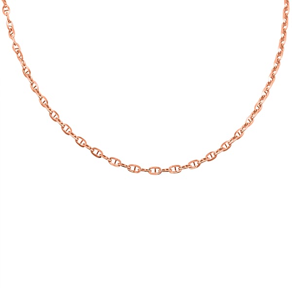 Italian Brillucci Chain Necklace In 14K Rose Gold Over Sterling Silver 4.84 Grams 20 Inches