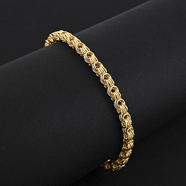 Italian Byzantine Links Chain Bracelet In 10K Yellow Gold (7.50 In) 4.60 Grams