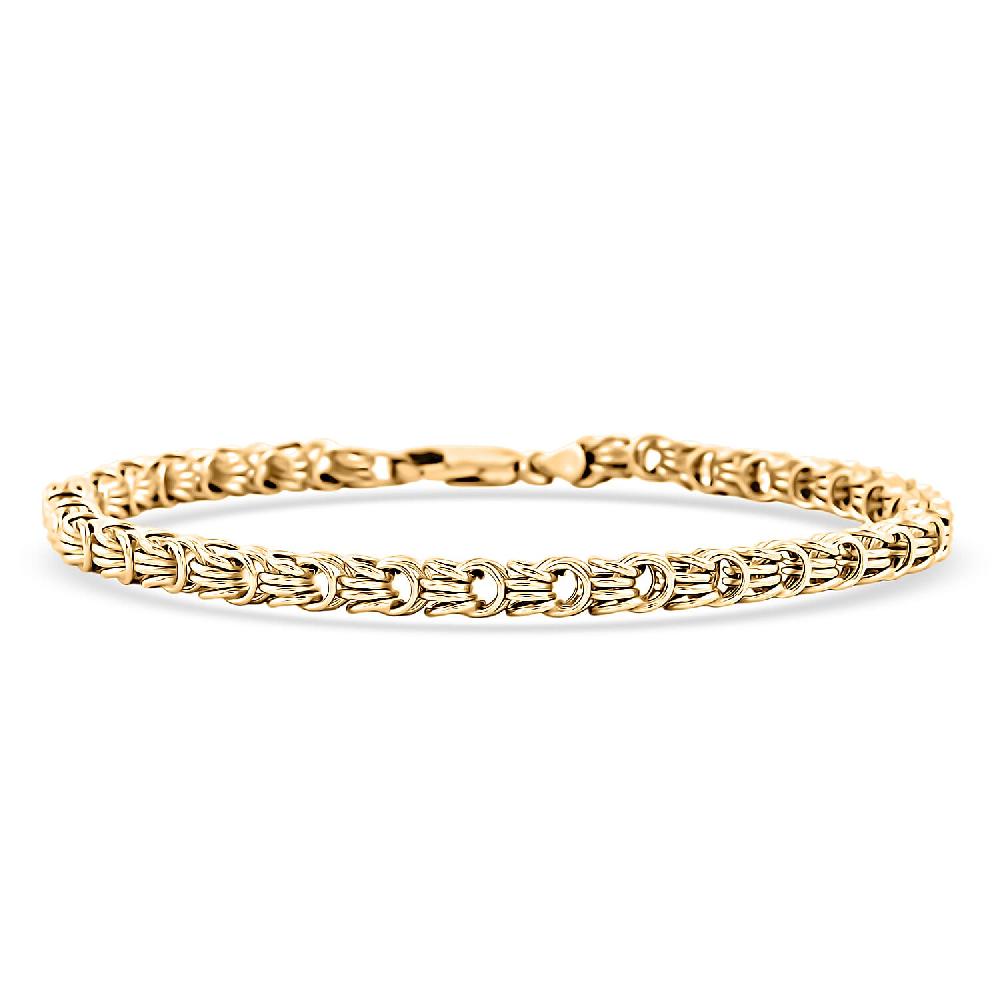 Italian Byzantine Links Chain Bracelet in 10K Yellow Gold (7.50 In) 4.60 Grams