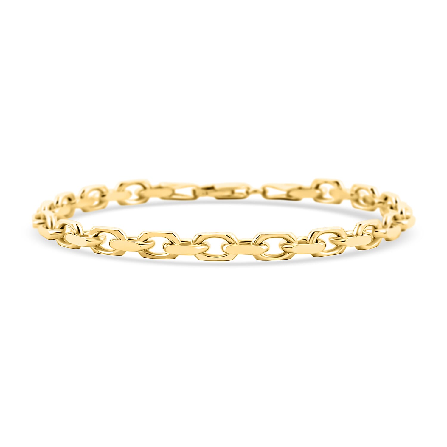 Italian Cable Link Chain Bracelet in 14K Yellow Gold Over Sterling Silver (7.50 In) 10.56 Grams