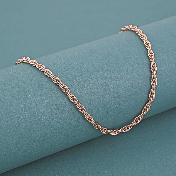 Italian Chain Necklace In 14K Rose Gold Over Sterling Silver 10.23 Grams 20 Inches