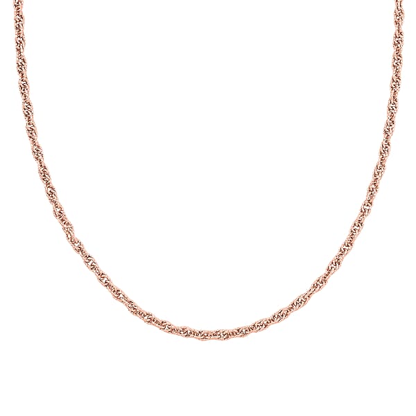 Italian Chain Necklace In 14K Rose Gold Over Sterling Silver 10.23 Grams 20 Inches