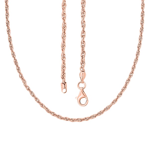 Italian Chain Necklace In 14K Rose Gold Over Sterling Silver 10.23 Grams 20 Inches